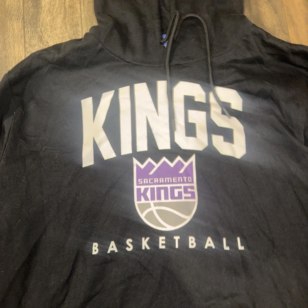 Sacramento Kings Pullover Hoodie NBA Basketball Men's Size XL Black Sweatshirt